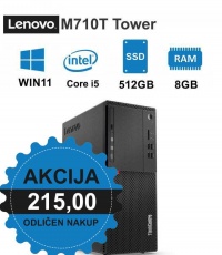 AKCIJA Lenovo Thinkcenter m710t tower | i5-6300 | 8GB DDR4 | 512GB (m.2)  SSD | Windows 11 | RABLJEN